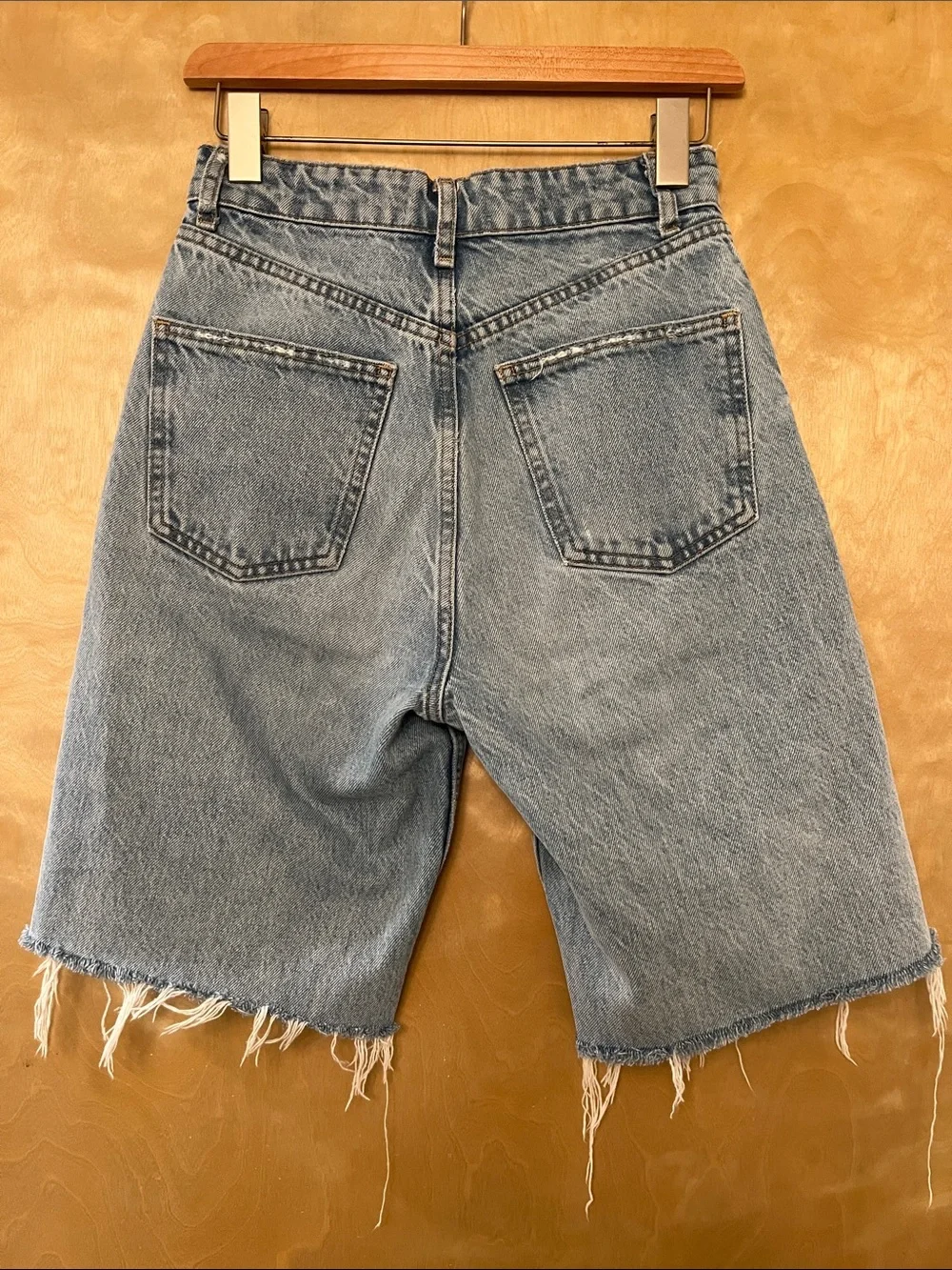 Zara Light Wash Bermuda Denim Shorts